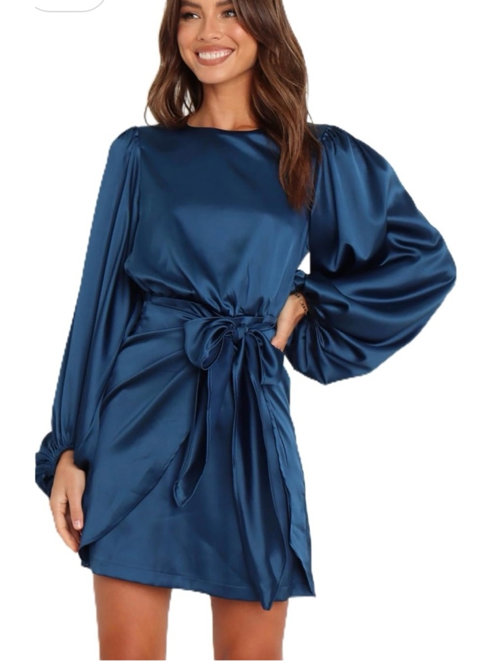 Petal & Pup Teal Satin Cocktail Dress Size 4